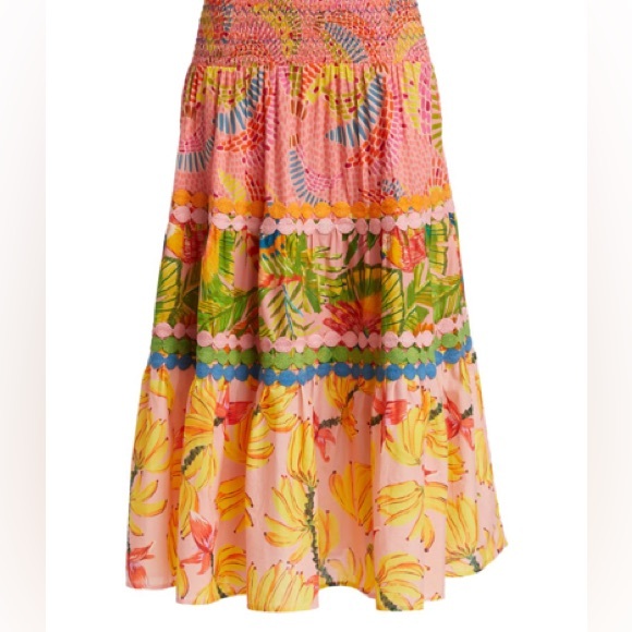 Farm Rio Mixed Pink Prints Maxi Skirt In Multi |colors - Picture 4 of 4